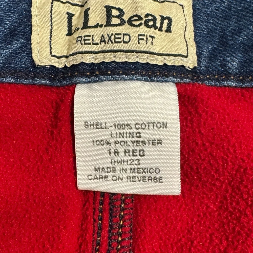 VTG LL Bean Jeans Women's 16 Red Flannel Lined Cozy Outdoor Barn Chore